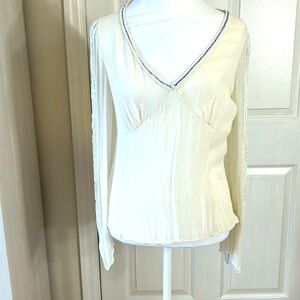 Emma Black | Silk Beaded Sheer Top